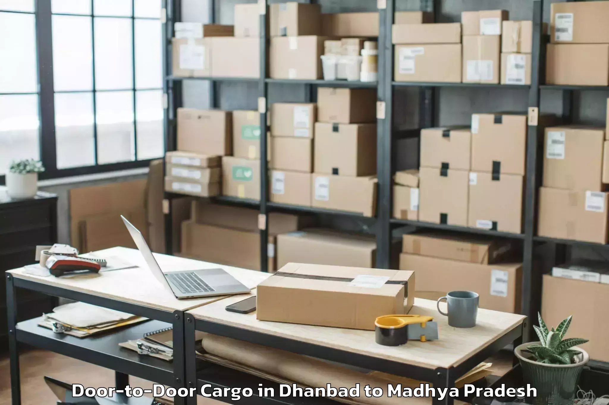 Professional Dhanbad to Indore Door To Door Cargo